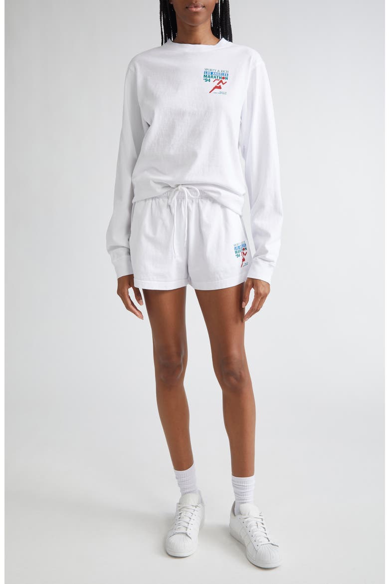 LA Marathon Long Sleeve Cotton T-Shirt, Alternate, color, WHITE