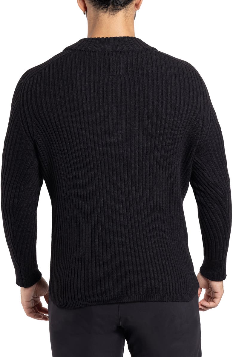 XRAY Rib Quarter Zip Sweater, Alternate, color, Black