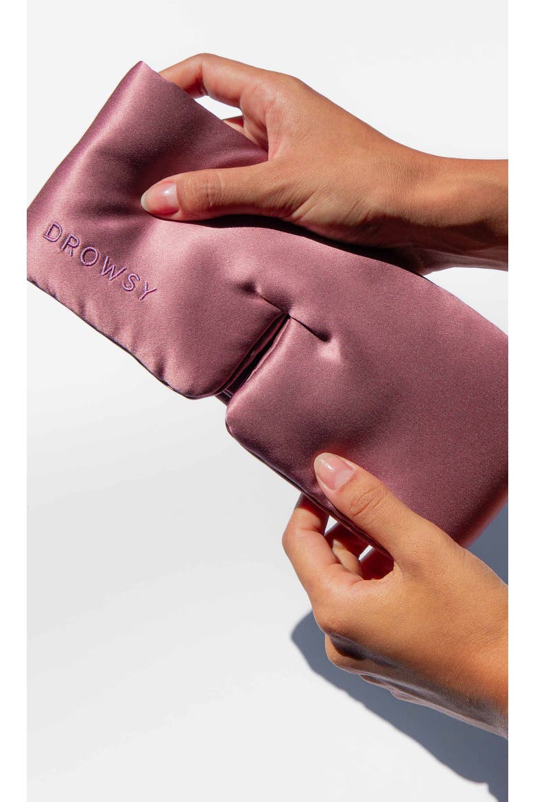 Silk Sleep Mask, Alternate, color, Damask Rose