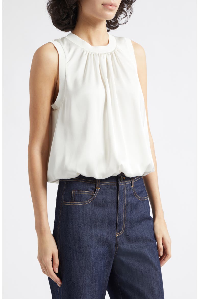 Sleeveless Satin Top, Alternate, color, IVORY