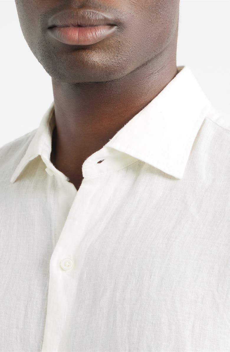 Peter Millar Shoreside Linen Button-Up Shirt, Alternate, color, White