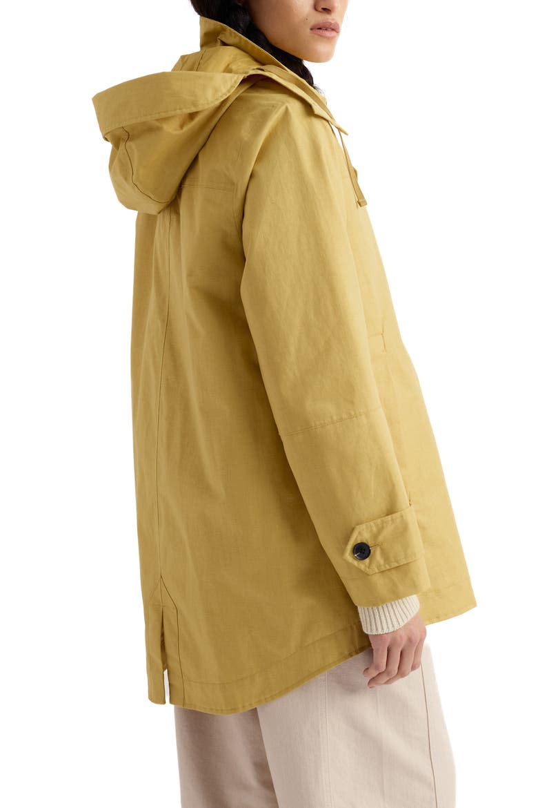 Sea Drift Waterproof Linen & Cotton Rain Coat, Alternate, color, PEAR