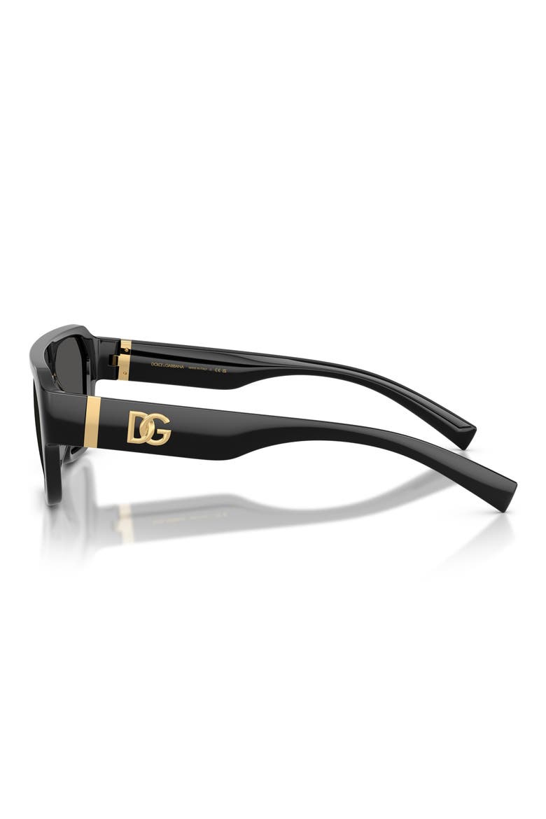 54mm Square Sunglasses, Alternate, color, BLACK / DARK GREY