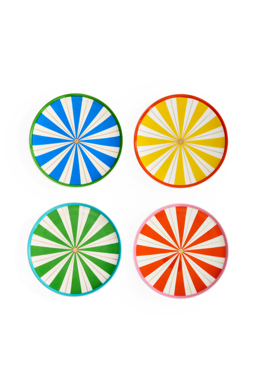 Jonathan Adler Portofino Coaster Set In Multi-color Stripes