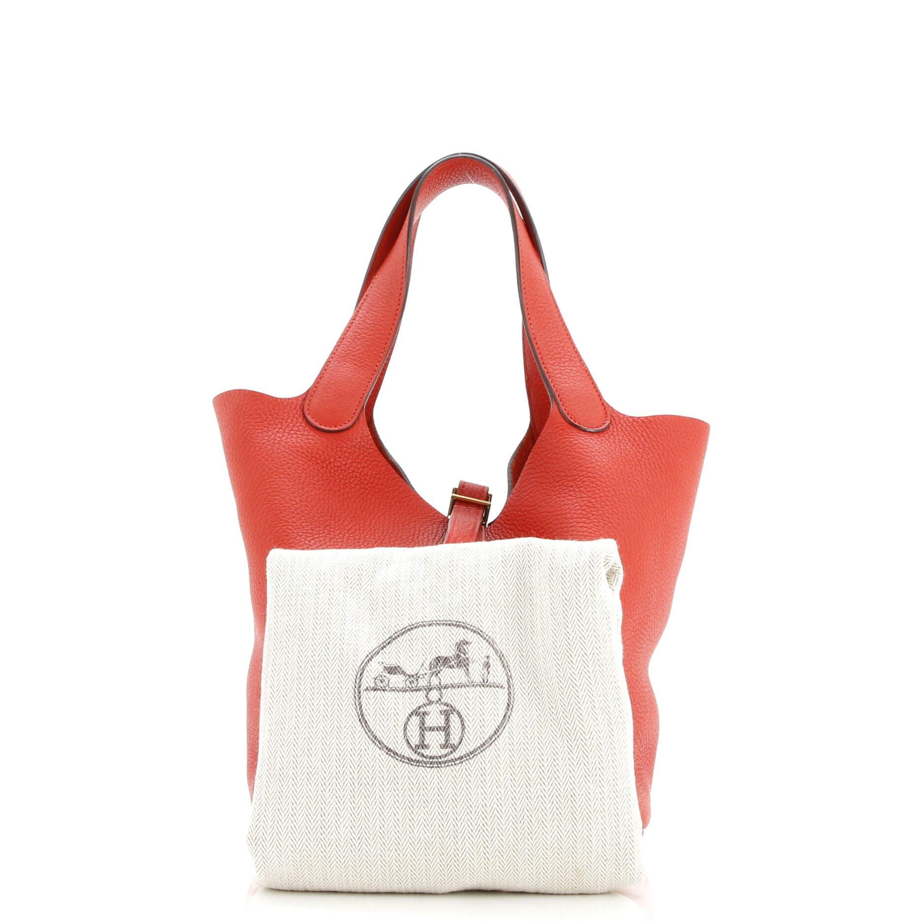 Pre-Owned Hermes Picotin Lock Bag Clemence MM, Alternate, color, Rouge Tomate