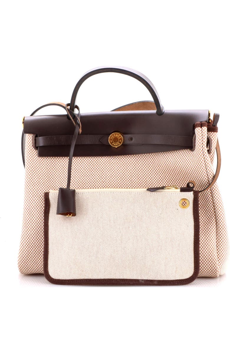 Pre-Owned Hermes Herbag Zip Criss Viking Toile and Leather 31, Alternate, color, Ecru