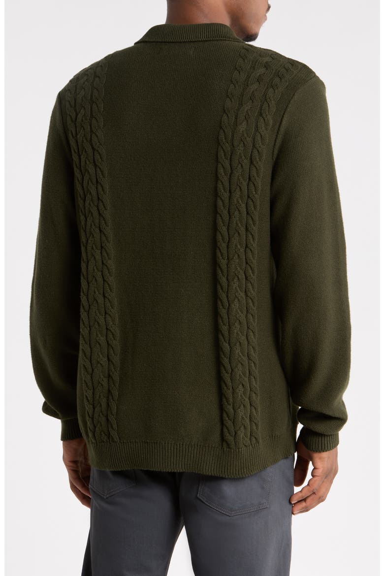 Textured Long Sleeve Polo, Alternate, color, ROSIN