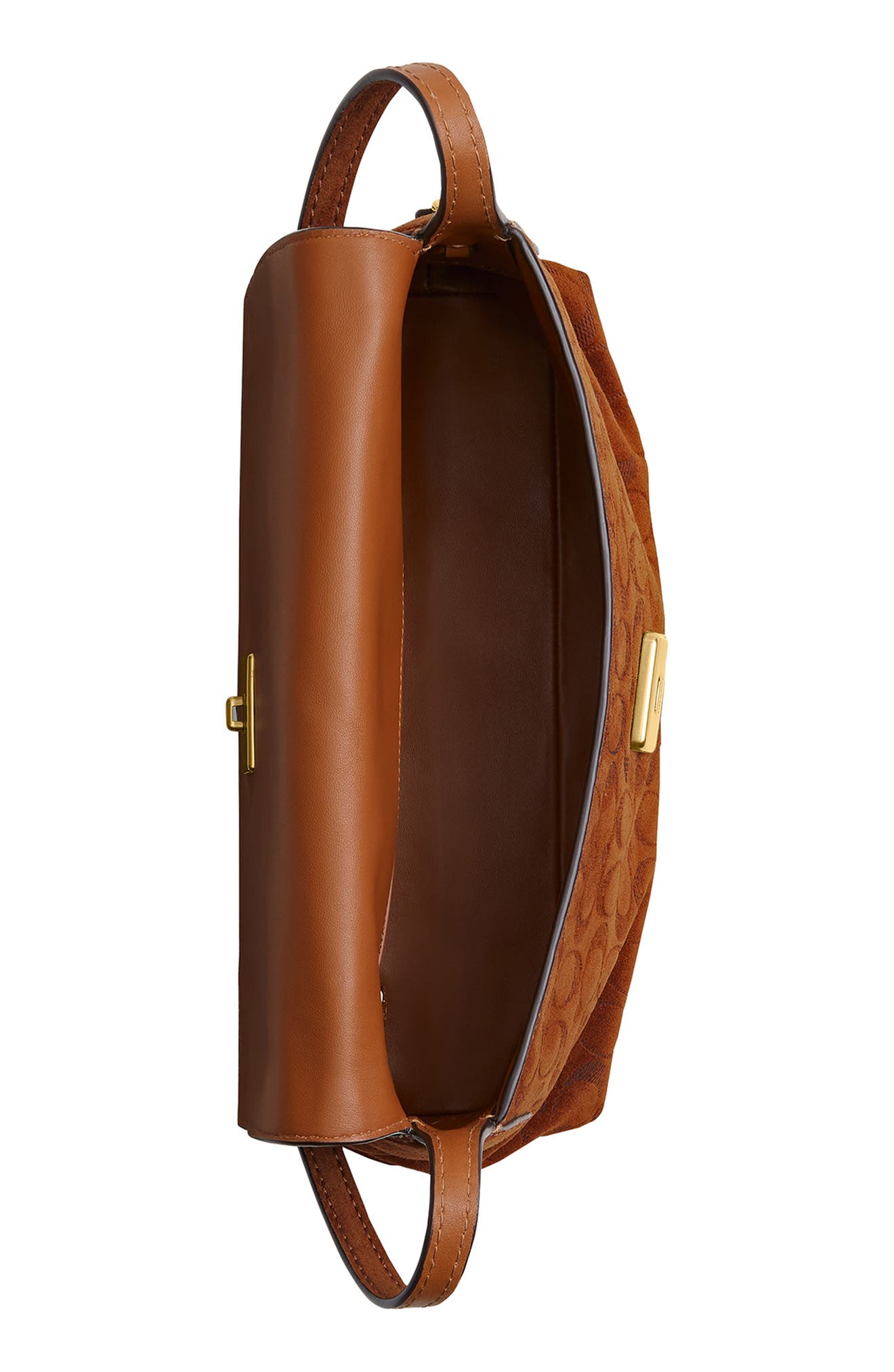 Chelsea 30 Signature Suede Shoulder Bag, Alternate, color, B4/ TOBACCO