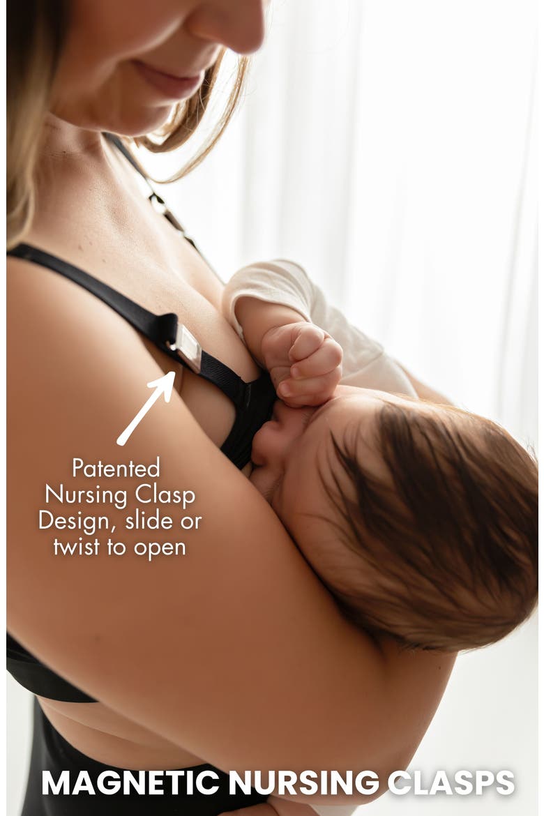 Sophie Maternity and Nursing Bralette, Alternate, color, Black