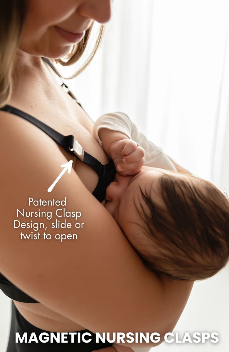 Davin & Adley Sophie Maternity and Nursing Bralette, Alternate, color, Black