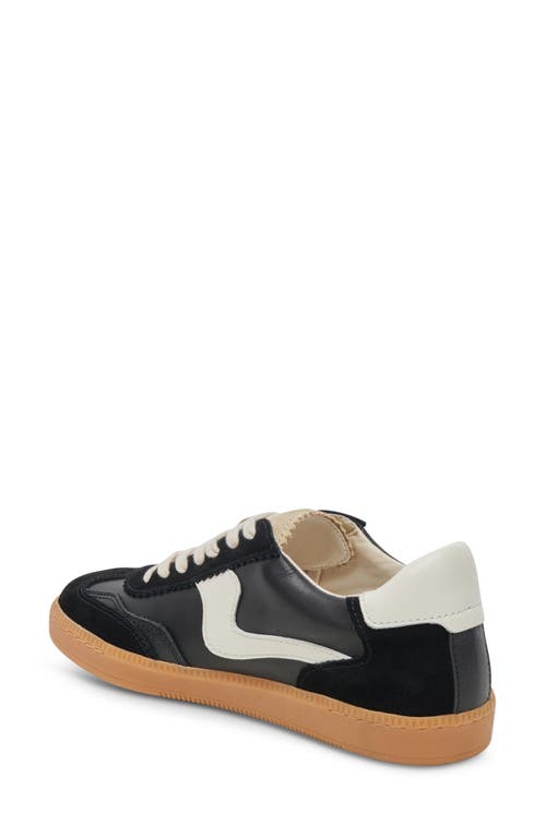 Dolce Vita Notice Black And White Leather Color Block Lace-up Sneakers