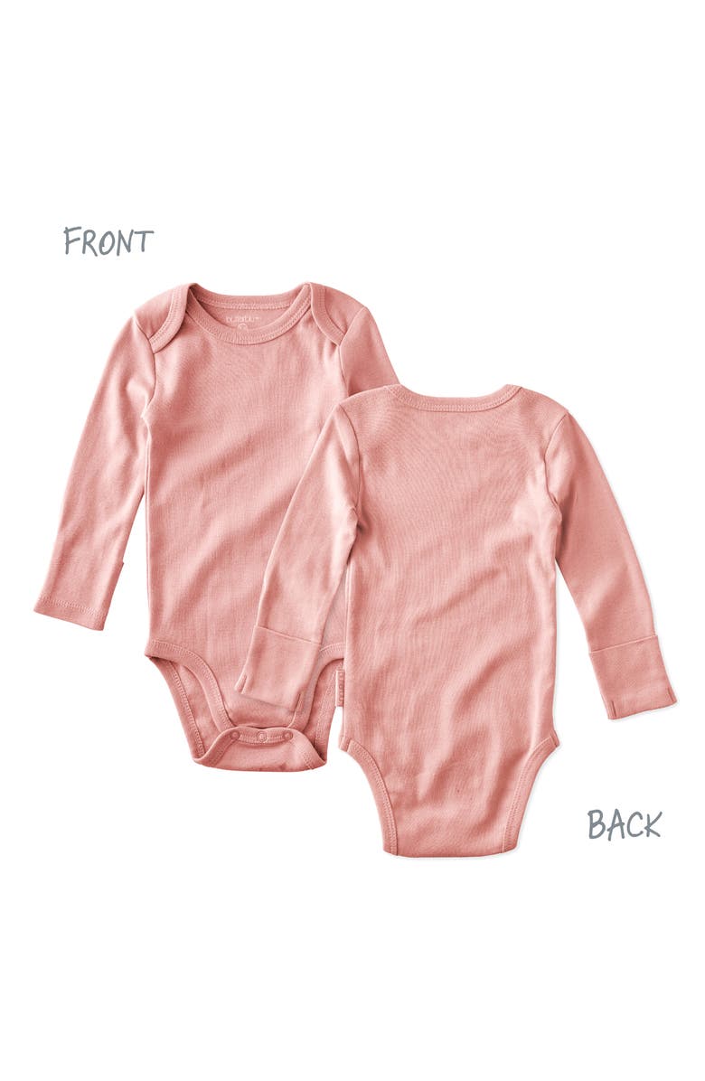 BUTTERBLU Blake Assorted 5-Pack Long Sleeve Organic Cotton Bodysuits, Alternate, color, Sunny Pink Rainbow