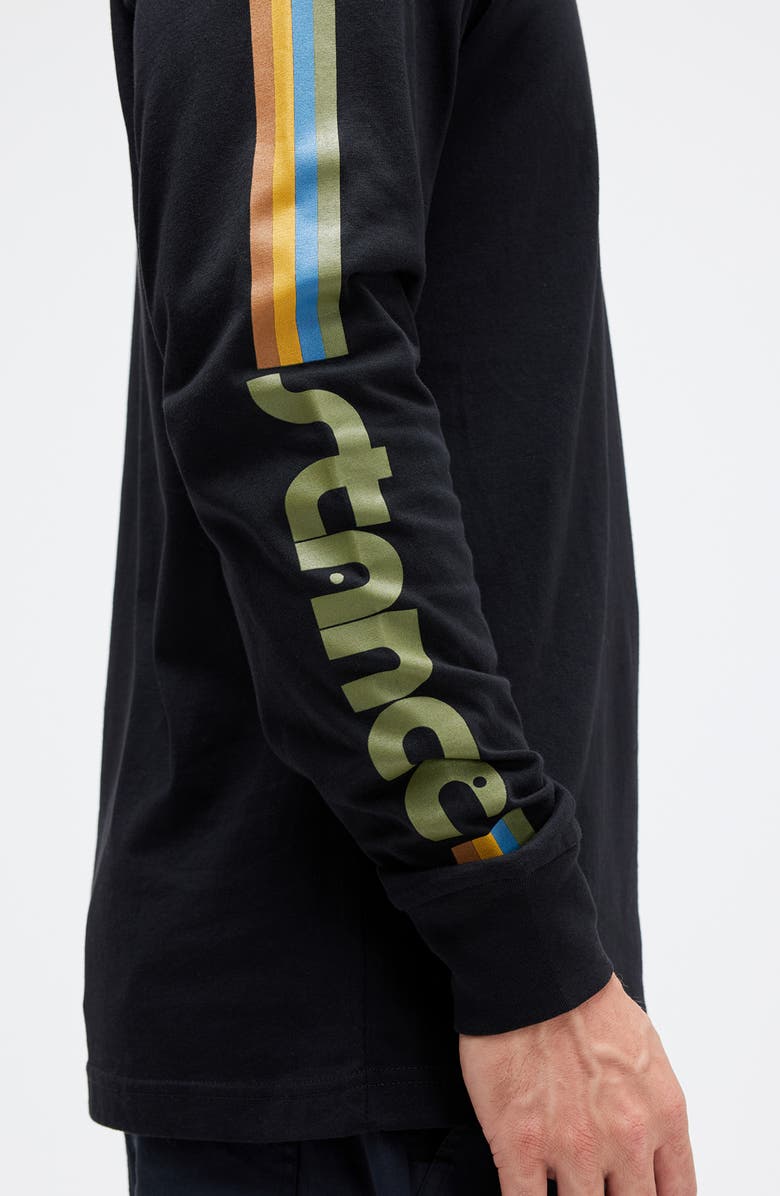 Stance Camino Logo Stripe Long Sleeve Cotton Graphic T-Shirt, Main, color,