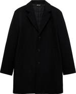 MANGO Quilted Lining Wool Blend Coat