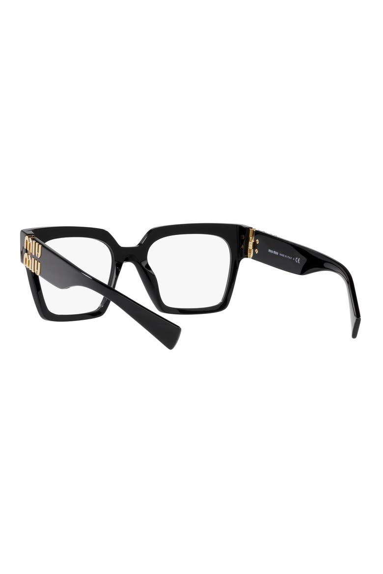 52mm Square Optical Glasses, Alternate, color, BLACK