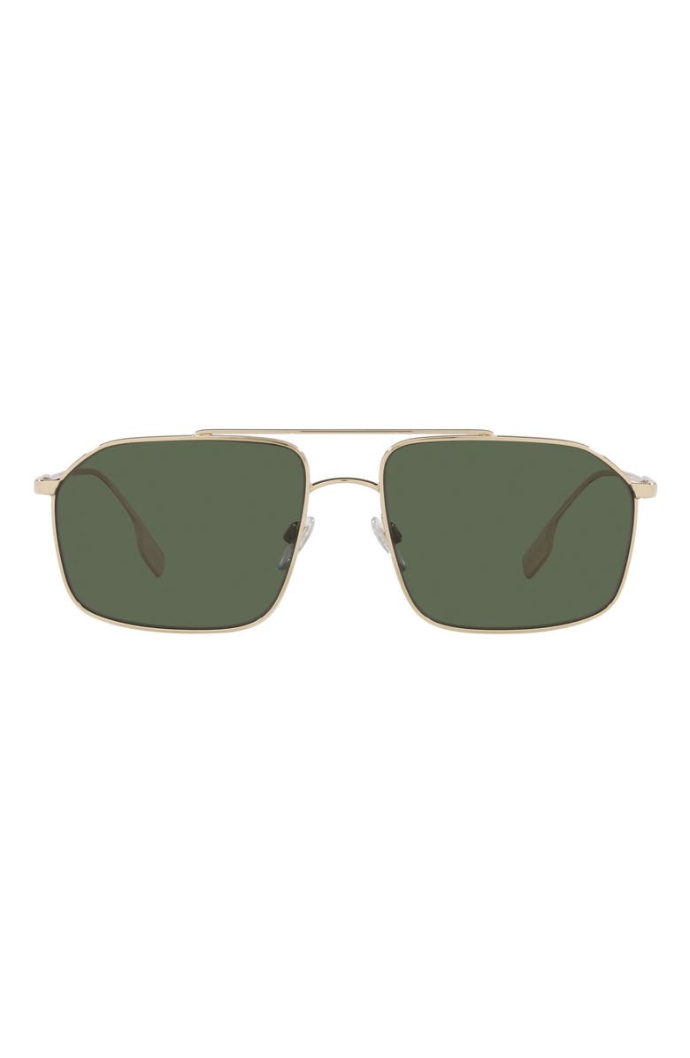 Burberry 59mm Rectangle Polarized Sunglasses, Main, color, 