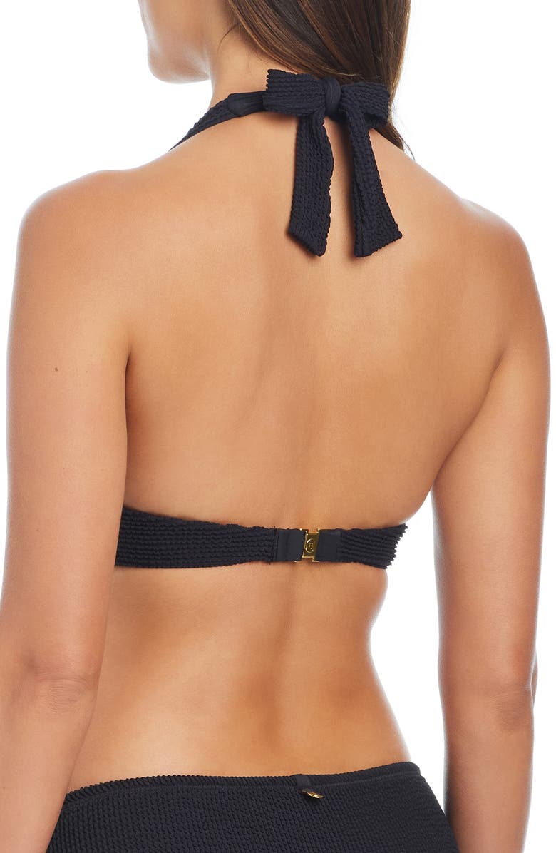 BLEU by Rod Beattie Pucker Up Seersucker Bikini Top, Alternate, color, Black