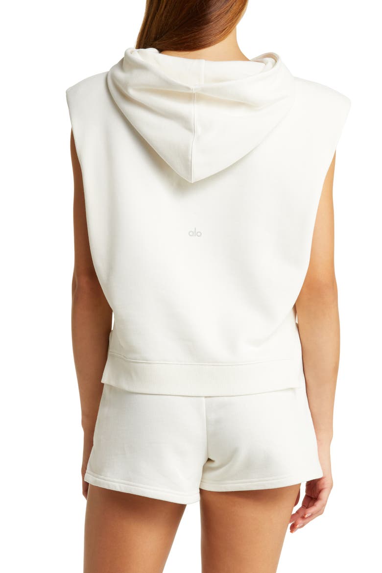Headliner Crop Sleeveless Hoodie, Alternate, color, IVORY