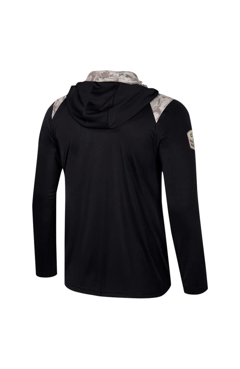 COLOSSEUM Men's Colosseum Black Iowa Hawkeyes OHT Military Appreciation Quarter-Zip Hoodie Jacket, Alternate, color, Black