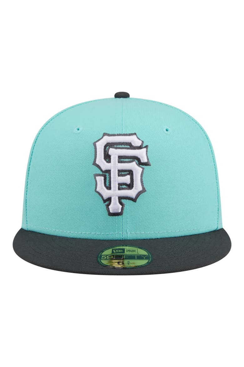 Men's New Era Turquoise/Charcoal San Francisco Giants Two-Tone Color Pack 59FIFTY Fitted Hat, Alternate, color, Turquoise