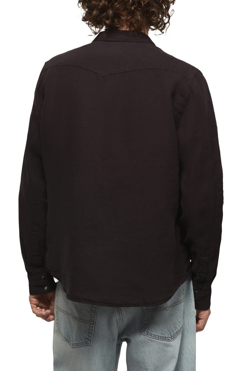 Lucky Brand Linen Snap-Up Western Shirt, Alternate, color, Phantom