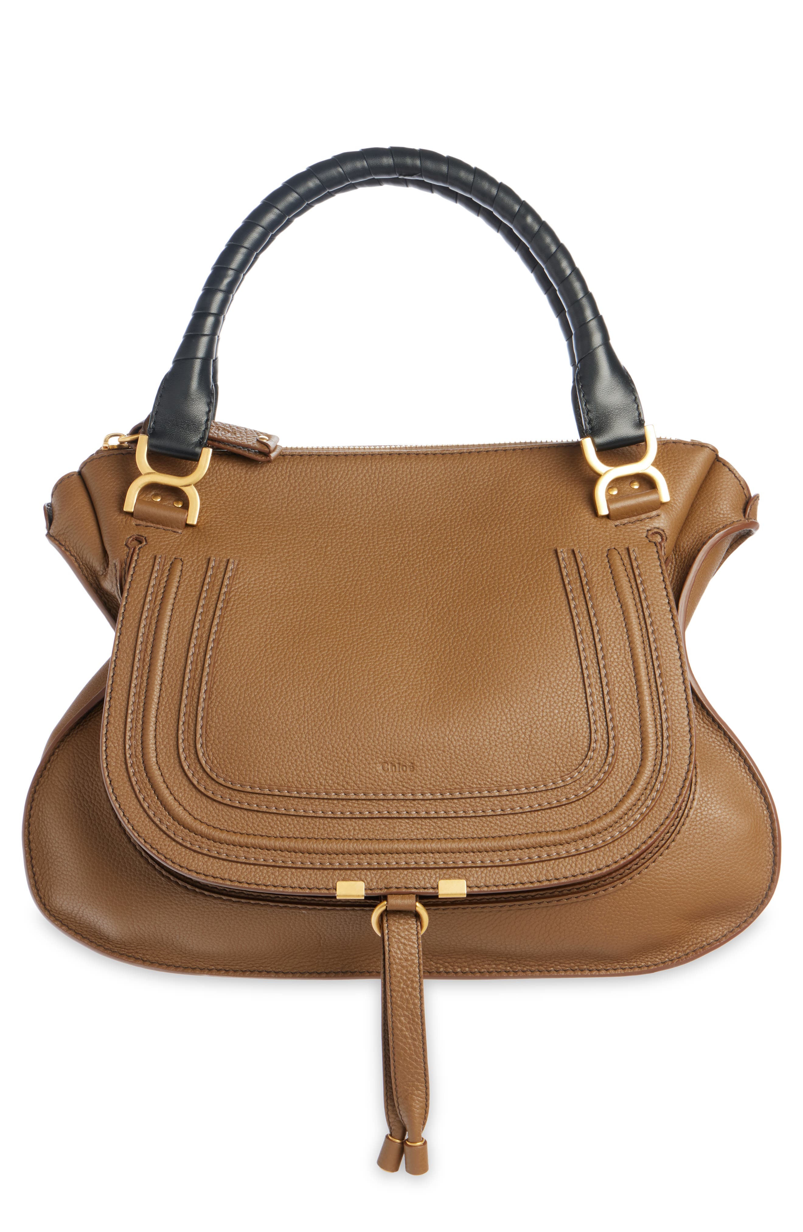 Chloé Large Marcie Leather Satchel, Main, color, 