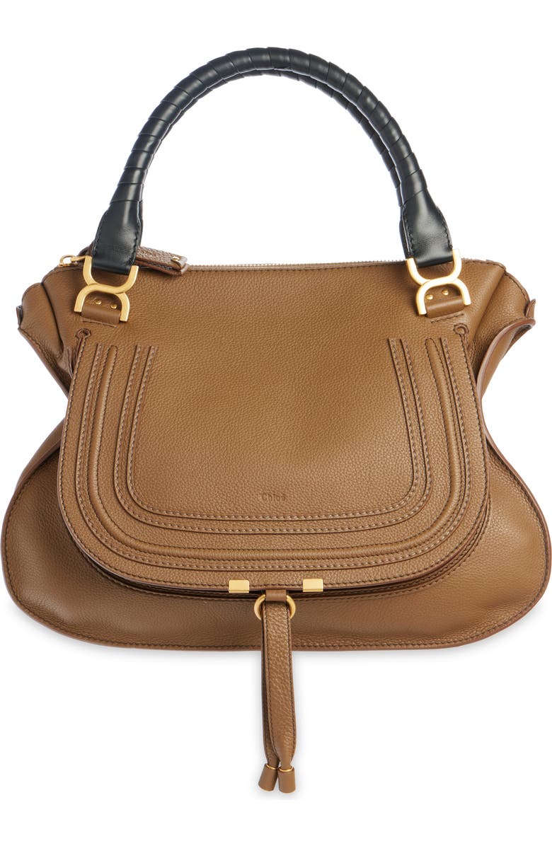 Chloé Large Marcie Leather Satchel, Main, color,