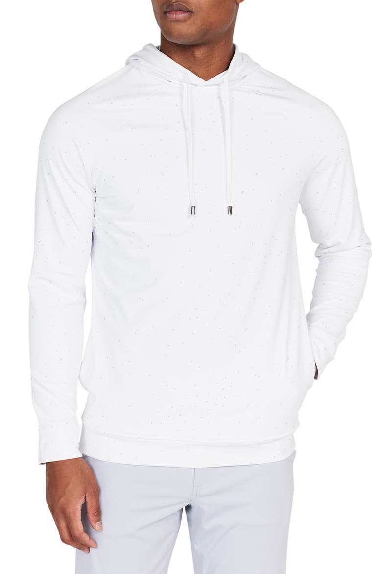 Chivas Flecked Stretch Hoodie, Main, color, BRIGHT WHITE