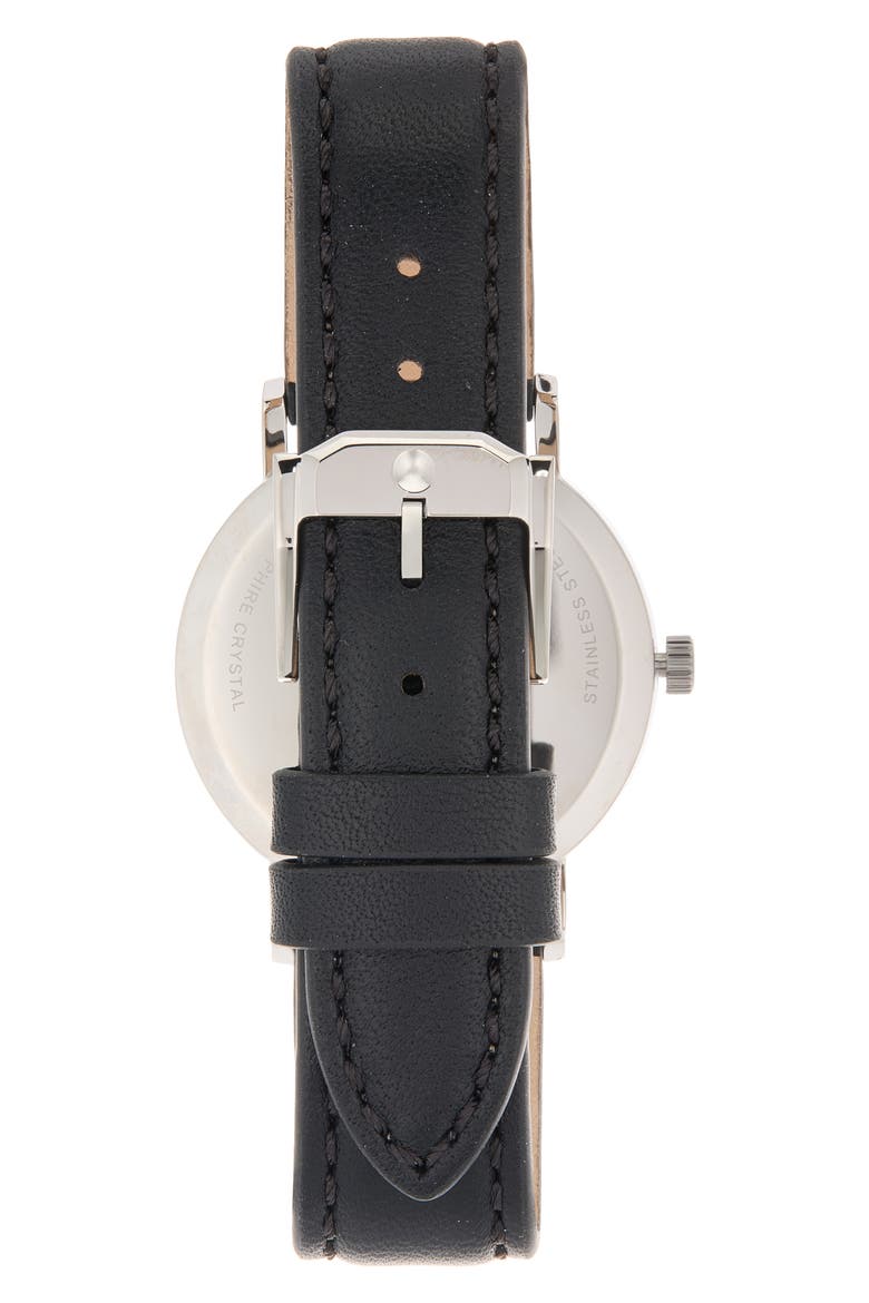 Corporate Classic Leather Strap Watch, 40mm, Alternate, color, BLACK
