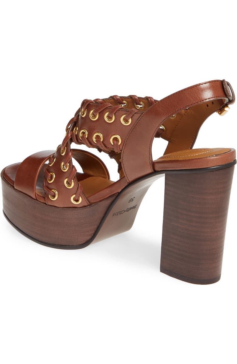 See by Chloé Helen Whipstitch Platform Slingback Sandal, Alternate, color,