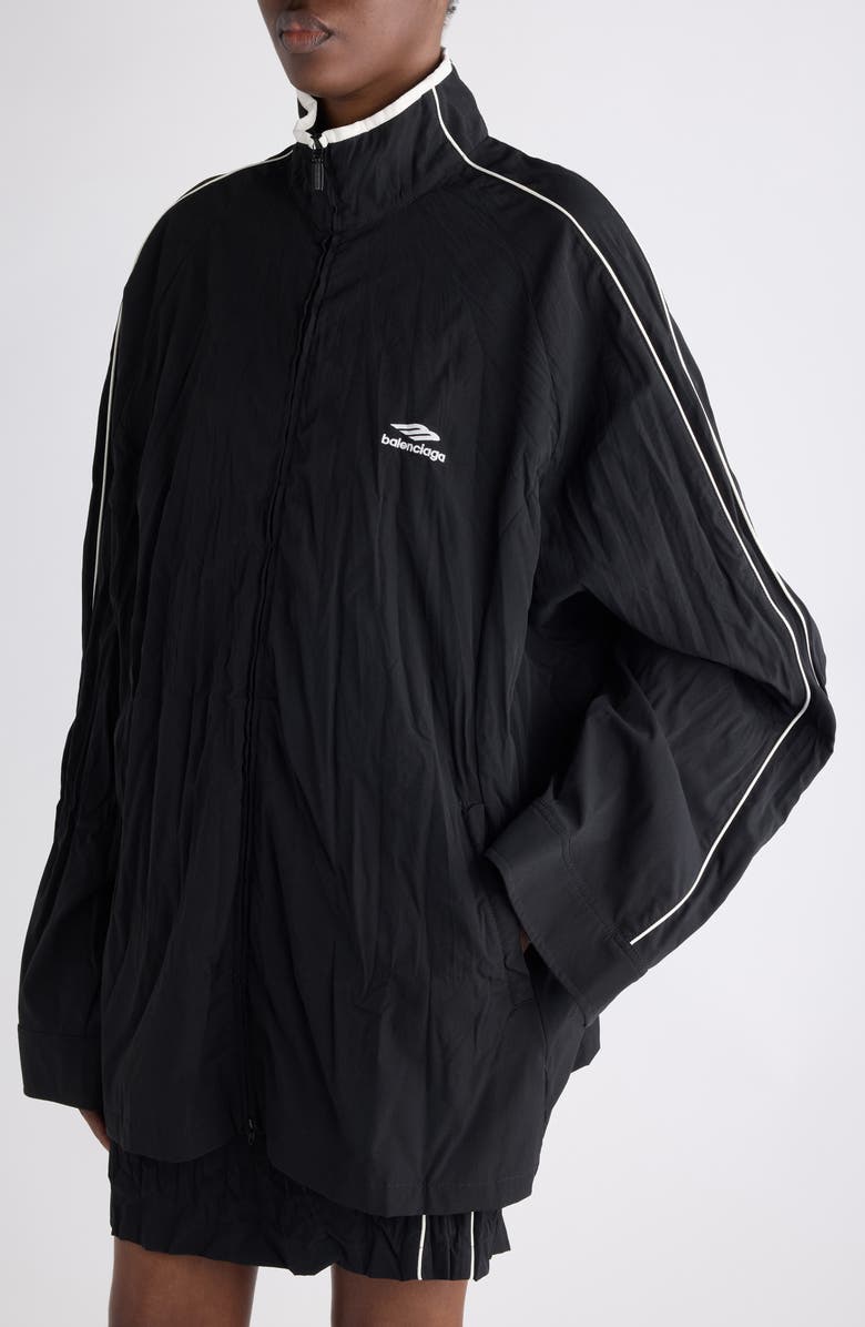 Balenciaga Oversize Track Jacket, Alternate, color, 1000 Black