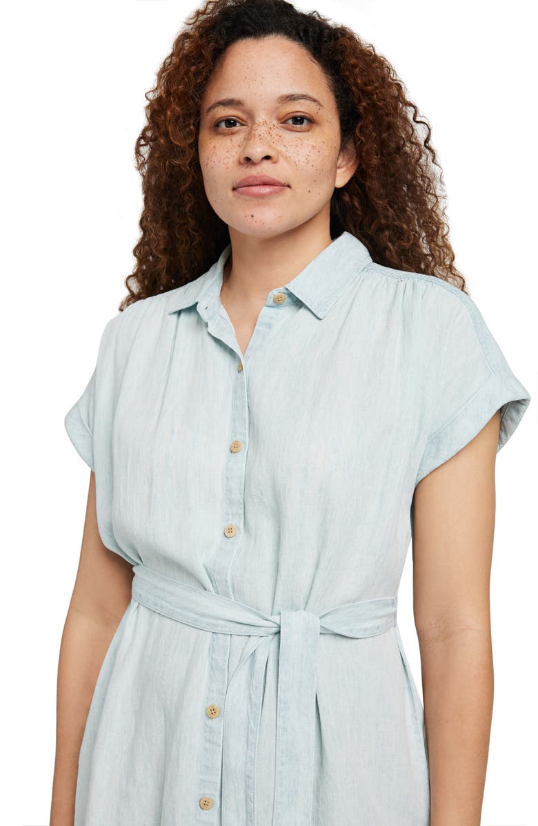 Faherty Breeze Belted Chambray Shirtdress, Alternate, color,