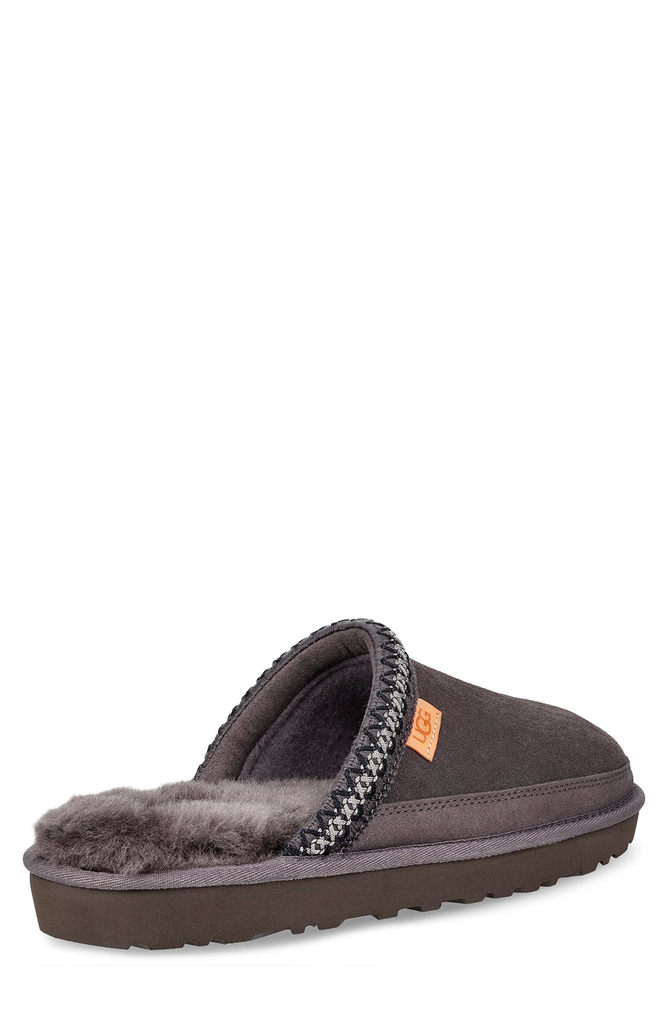Tasman Genuine Shearling Slipper, Alternate, color, DARK GREY