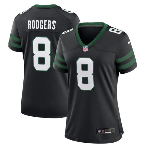 Nike Aaron Rodgers Legacy Black New York Jets Alternate Game Jersey In Black