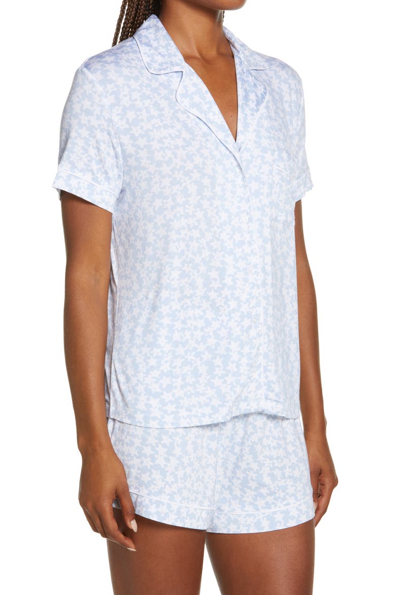 Nessa Print Short Pajamas, Alternate, color, SKY STARS