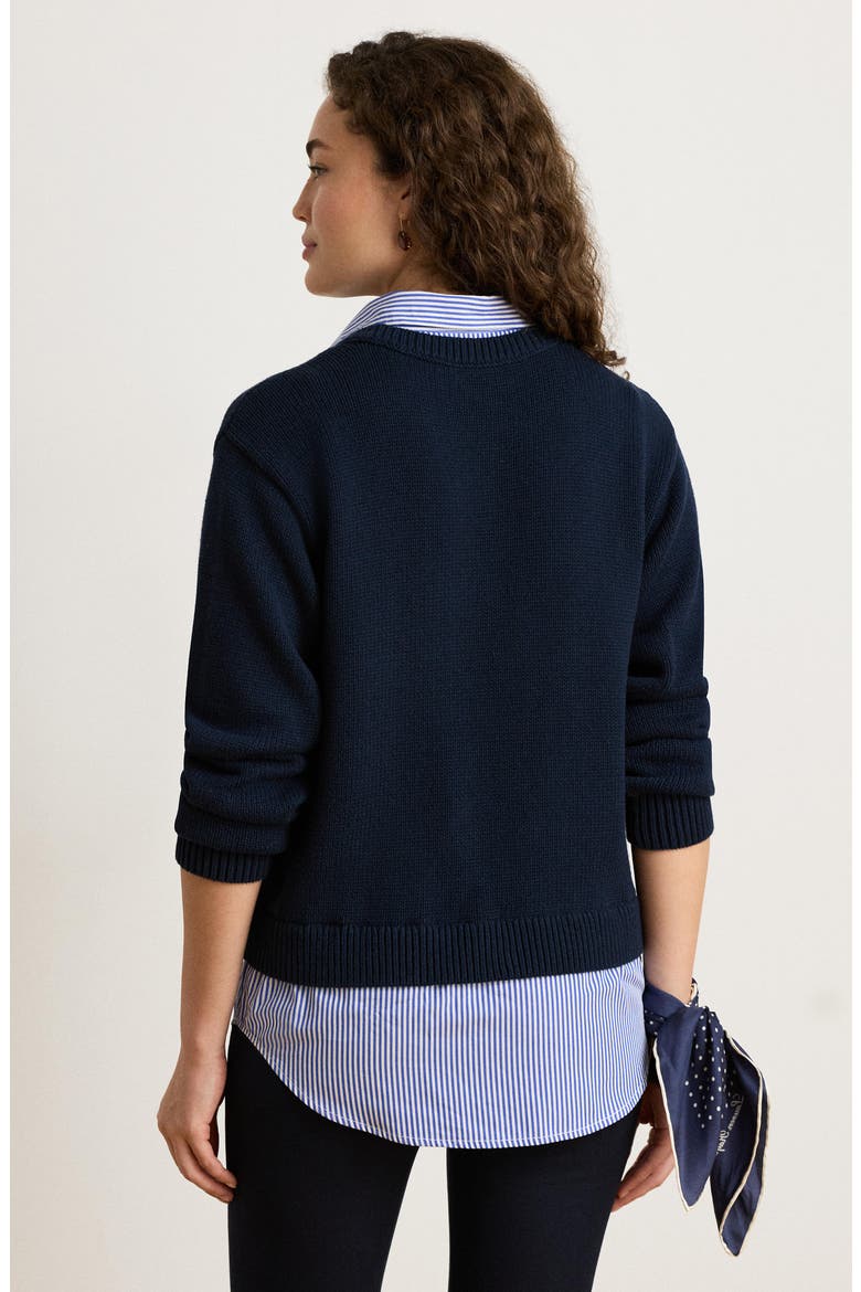 Layered Mixed Media Sweater, Alternate, color, LAUREN NAVY BLUE/ MULTI