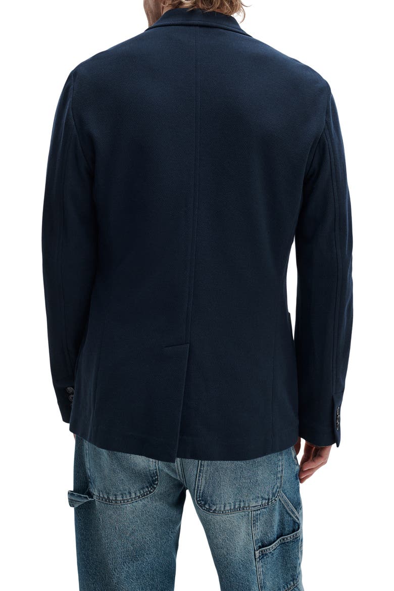 Skeleton Navy Cotton Piqué Blazer, Alternate, color, NAVY