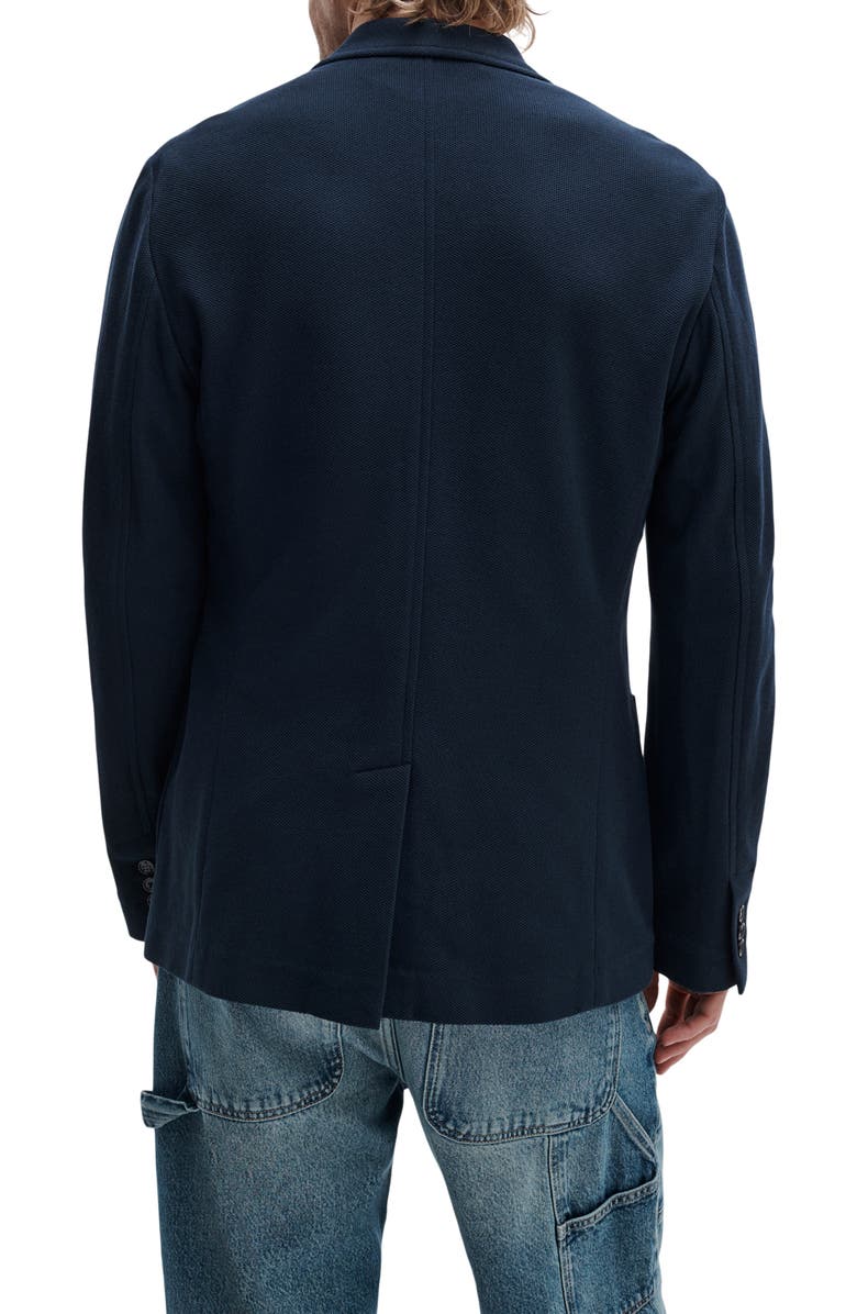 rag & bone Skeleton Navy Cotton Piqué Blazer, Alternate, color, Navy