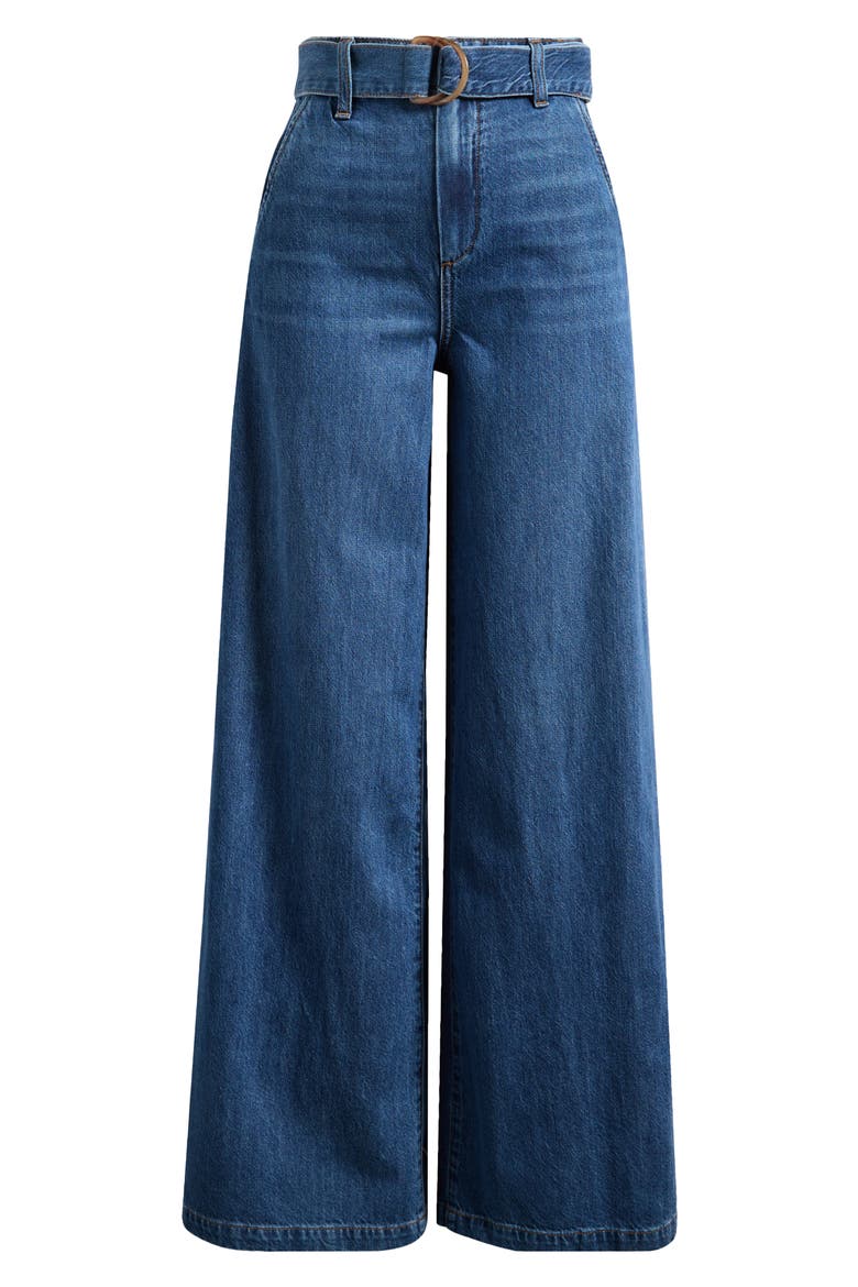 Cameron High Waist Wide Leg Belted Jeans, Alternate, color, ALTITUDE
