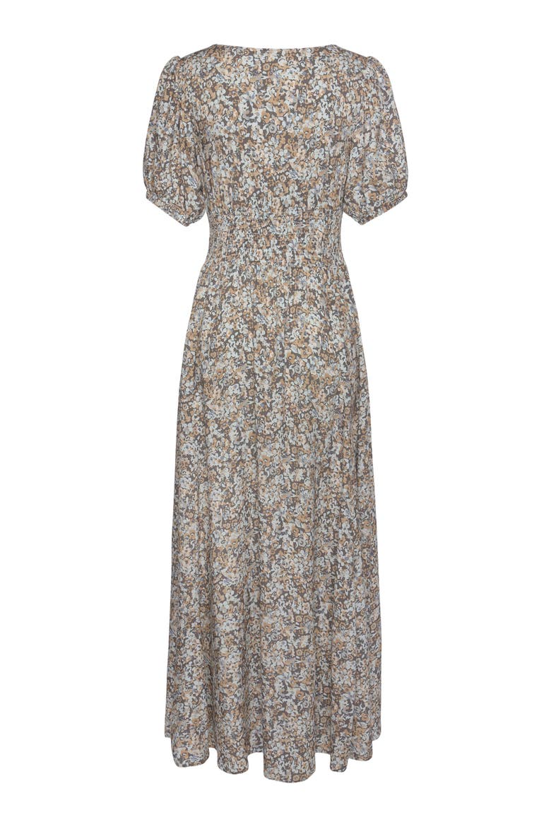 Floral Print Maxi Dress, Alternate, color, Grey Multi