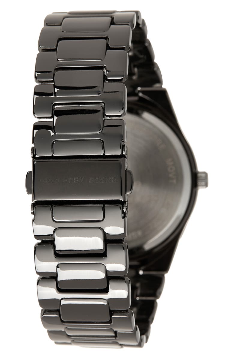 GEOFFREY BEENE Men's Quad Edged Glass Diamond Bracelet Watch, 41mm - 0.001 ctw, Alternate, color, Gunmetal