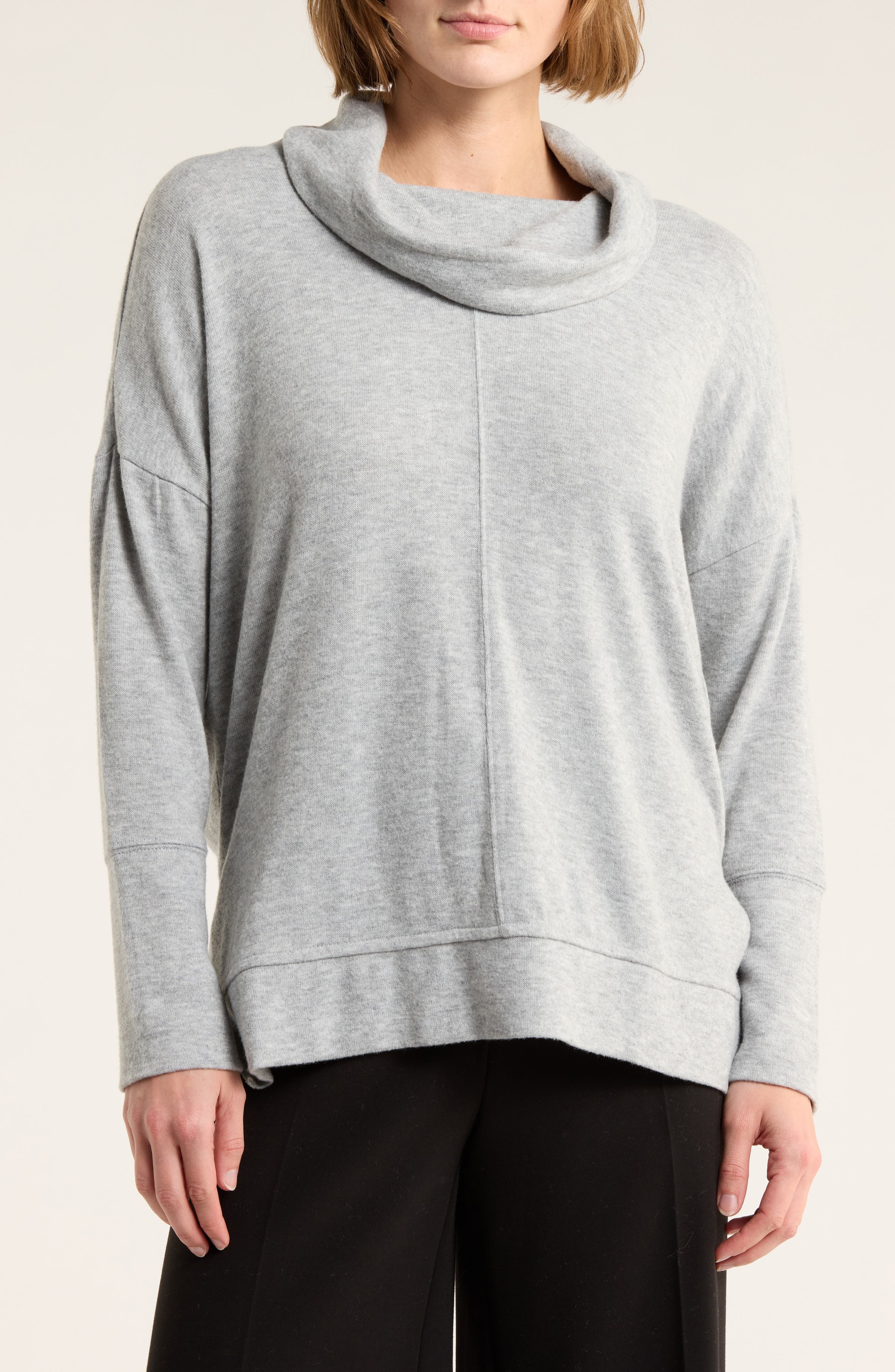 Cowl Neck Long Sleeve Tunic Top - image 3