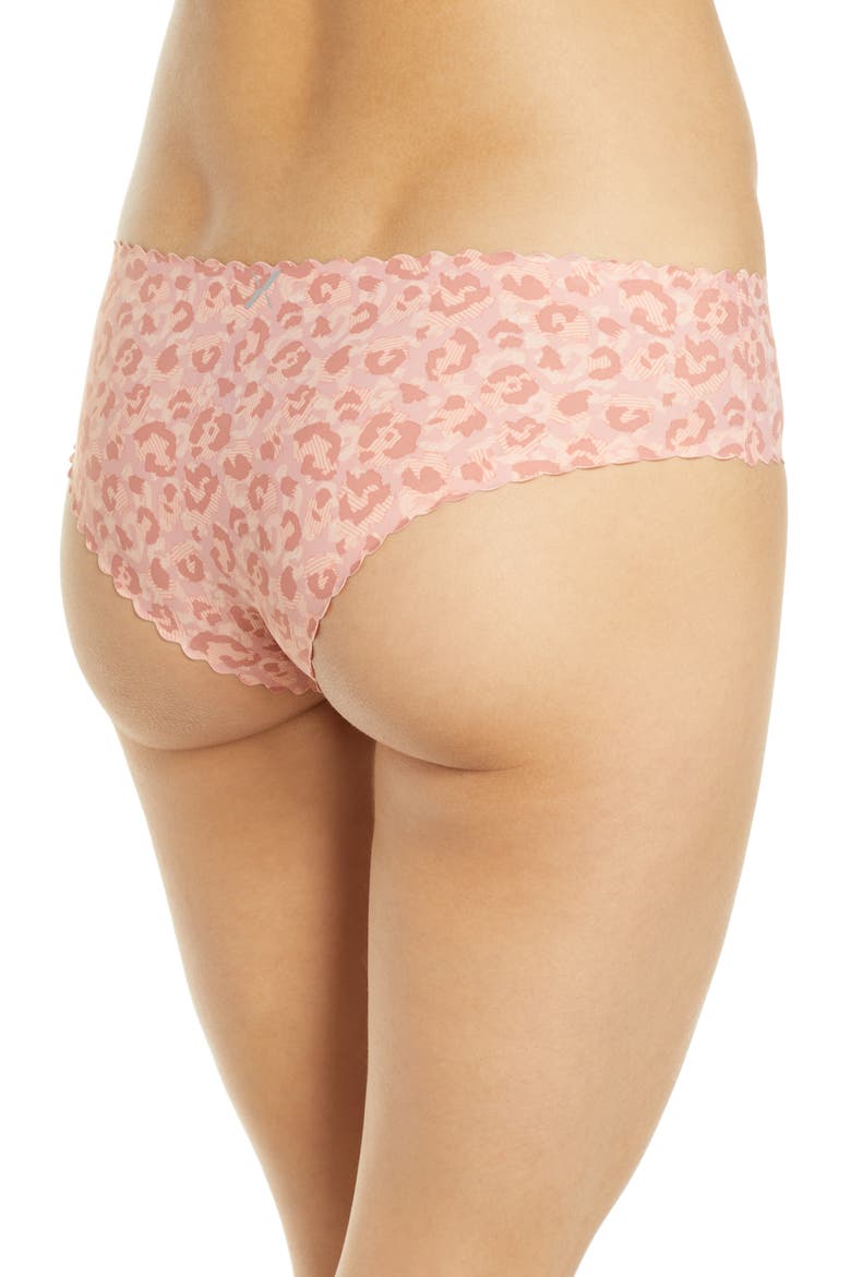 Essential Scallop Cheeky Bikini, Alternate, color, LEOPARD