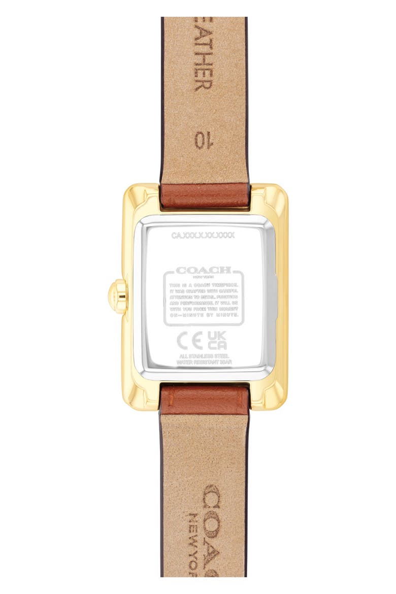Mara Leather Strap Watch, 22mm x 30mm, Alternate, color, CHALK