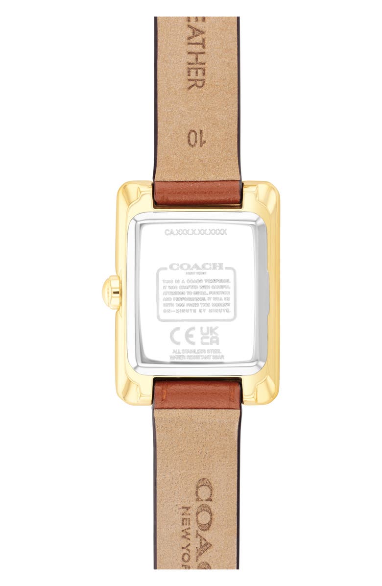 COACH Mara Leather Strap Watch, 22mm x 30mm, Alternate, color, Chalk