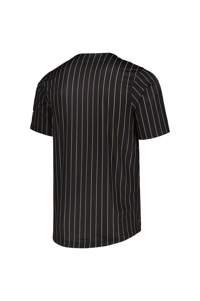 Men's Nike Black/Gold Vanderbilt Commodores Pinstripe Replica Full-Button Baseball Jersey, Alternate, color, Black