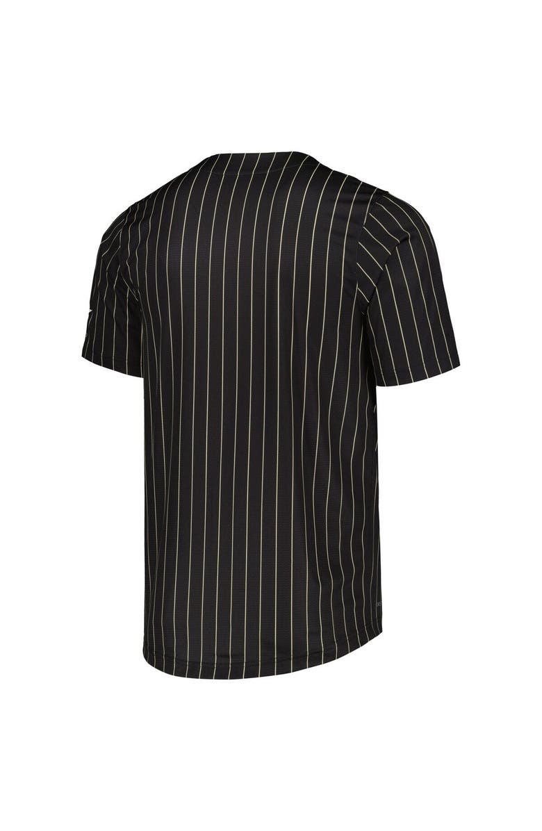 Nike Men's Nike Black/Gold Vanderbilt Commodores Pinstripe Replica Full-Button Baseball Jersey, Alternate, color, Black