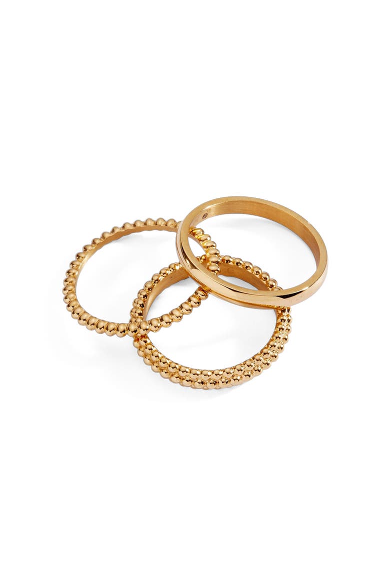 Textured Stacking Ring Set of 3, Alternate, color, Gold