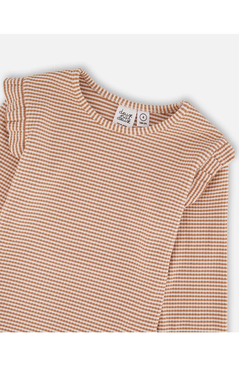 Deux par Deux Rib Striped Top, Alternate, color, Beige And Off-White