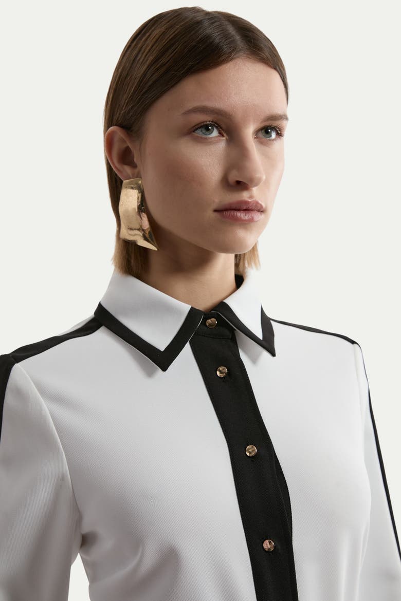 Petite Belted Midi Shirt Dress, Alternate, color, Ivory